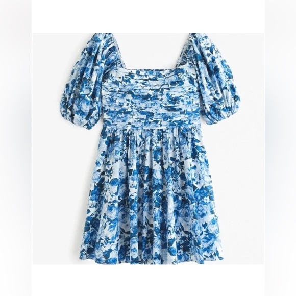 Abercrombie & Fitch Blue Floral Mini Dress - Picture 2 of 5